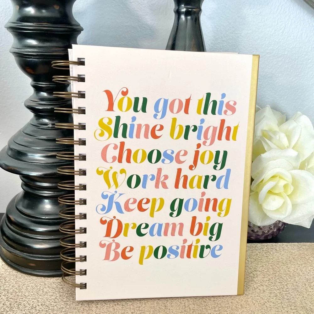 NWT Hardcover SHINE BRIGHT Gold Foil Notebook/Journal Notepad Stationery Bundle